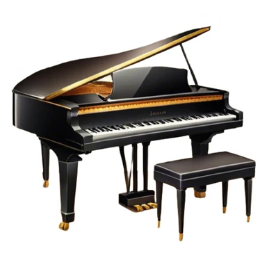 Icon for 50s American Musical Theater: a retro stage with a grand piano, vintage musical notes, neon lights, theatrical curtains, and a microphone. The design should evoke the vibrant, classic atmosphere of a 1950s musical. Transparent background. sticker