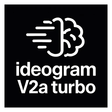 recreate this logo with text of "ideogram V2a turbo", MAKE IT FIT IN SQAURE  sticker