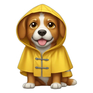 Ginger dog with raincoat sticker