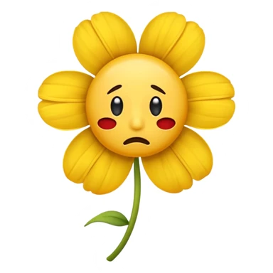 Pensive emoji with wilted flower  sticker