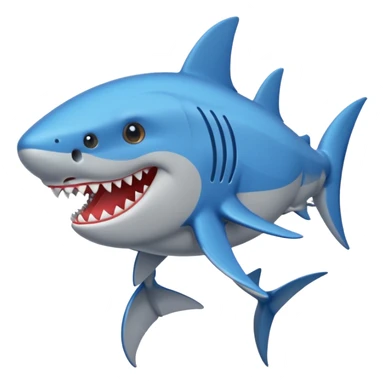 Tiburon con tenis azules sticker