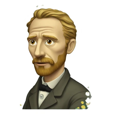 A picture of kell mercer in the style of van gogh sticker