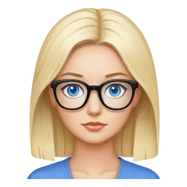50's pin up,  blonde, black glasses and blue eyes  sticker