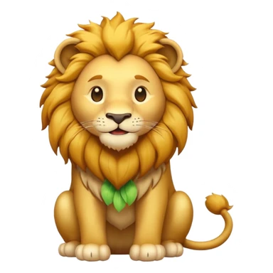 Create a single emoji of a Lion in full body, shown at a slight side angle in a natural, characteristic pose. Cute and stylized like an emoji, but clearly recognizable.
 sticker