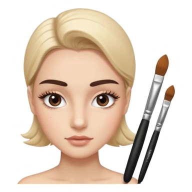 lash and brows done with a eyebrow brush sticker