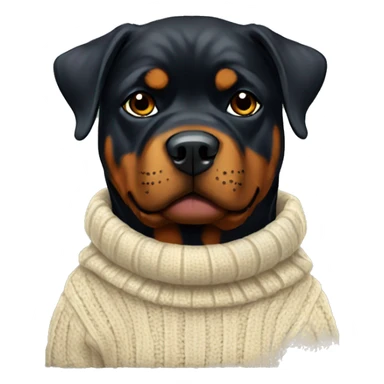 Rottweiler in a sweater  sticker