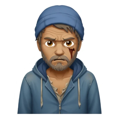 generic homeless guy angry sticker