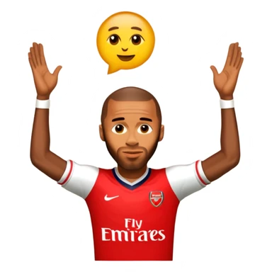 Add an Arsenal jersey to Thierry Henry in a football theme, keeping the emoji style. sticker