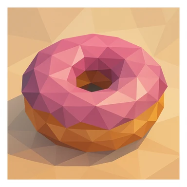 a donut in polygonal style sticker