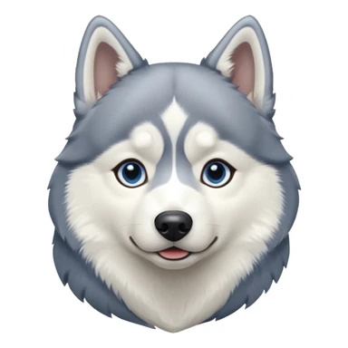 Husky with blue-grey and white fur,  sticker