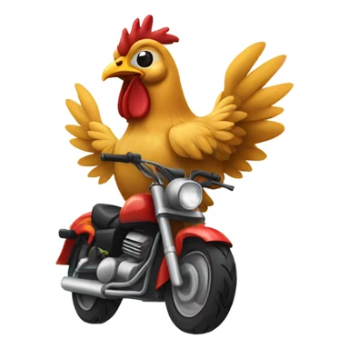 Gallina en moto sticker