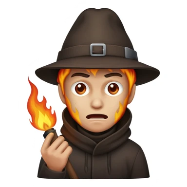 A hat is burning on a head of a thief sticker