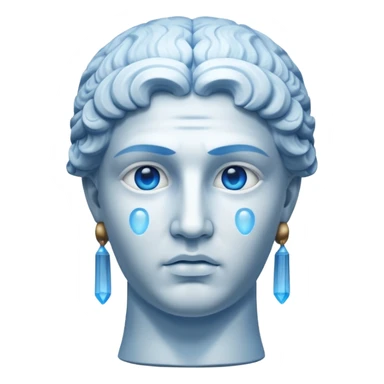 ancient greece marble sculpture head with a blue aura around the background of it sticker