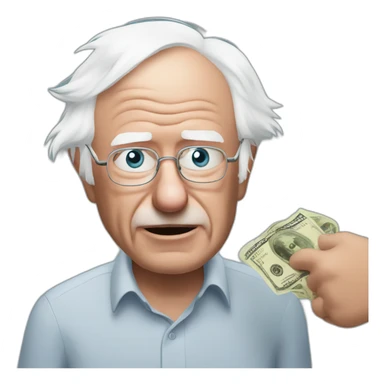 Bernie Sanders asking for money sticker