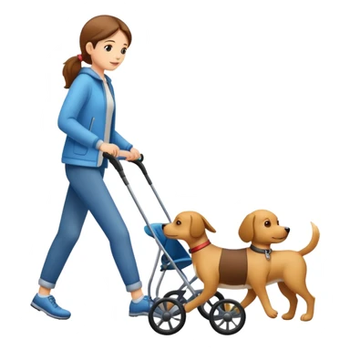 walking dog with stroller sticker