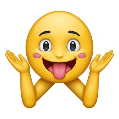 emoji with tongue out and hands to the side sticker