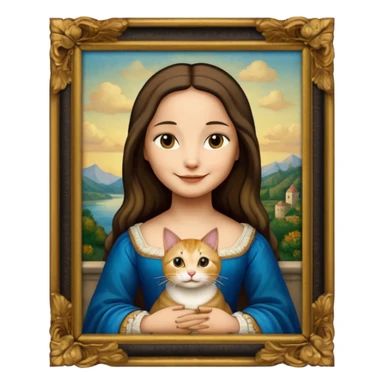 frame mona lisa, cat face sticker