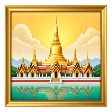 Grand Palace Bangkok Landmark Emoji – Featuring golden spires, Thai architecture, and the Emerald Buddha Temple. sticker