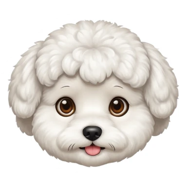 white bichon frise face with round head like popcorn hair sticker