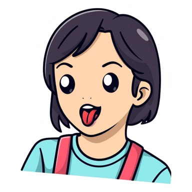 teen girl sticking out her tongue sticker