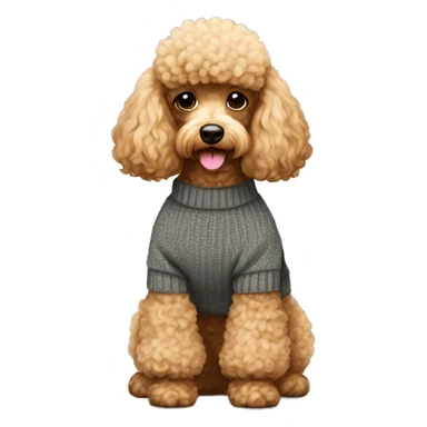 Miniature poodle Brown wearing a Pullover  sticker