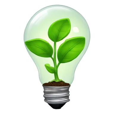 a plant sprout inside an idea lightbulb sticker