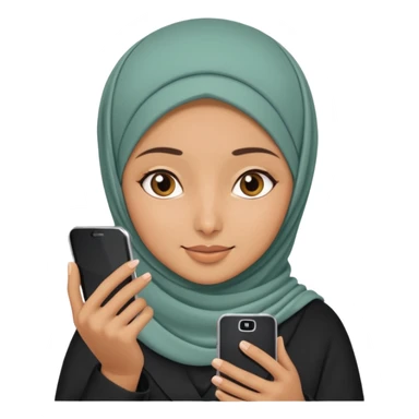 hijabi girl and smart phone sticker
