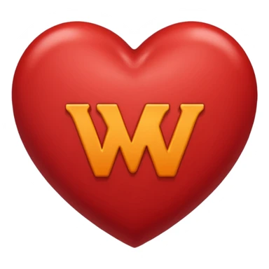 the letters M + V, in a heart  sticker