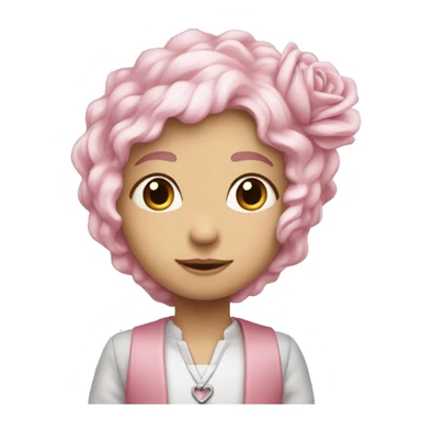 coracao rosa claro com um laco branco sticker