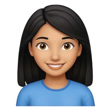 hispanic children girl with black hair sticker