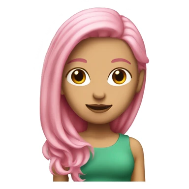 White Woman with half green hair and half pink hair sticker