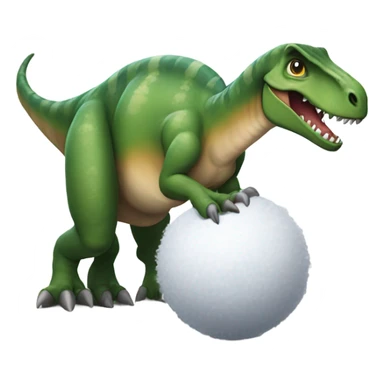 Dinosaur with snowball sticker