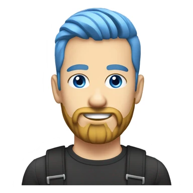 undercut with blonde beard blue eyes sticker