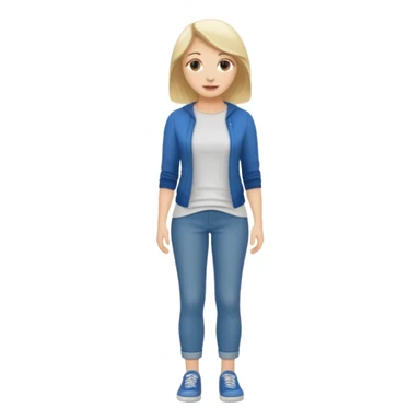 white woman dressed casually full body sticker