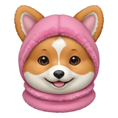 Corgie in Pink balaklava sticker