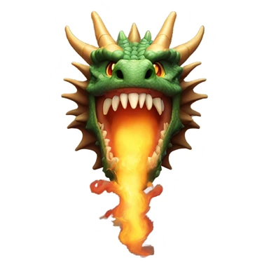 Dragon head breathing fire, top view,  sticker