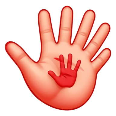 peach emoji with red hand print like a spanking simple post spanking red mark  sticker