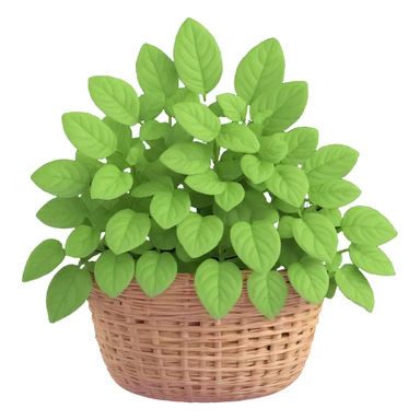 Plectranthus Verticillatus Swedish Ivy with trailing stems and round leaves in a coconut fiber basket sticker