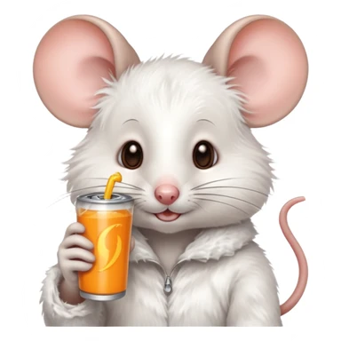 pretty mouse drinking energy drink  sticker