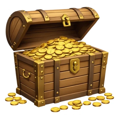 treasure chest with pirate golds in it sticker