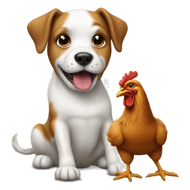 dog eating a chicken  sticker