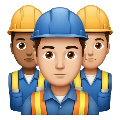 blue collar workers photorealistic serious sticker
