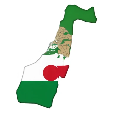 Palestine map inside it the Algerian flag  sticker
