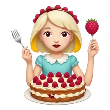 Raspberry torte human full body and legs girl with a raspberry barrette on her head sticker