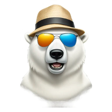 polar bear with sunglasses and hat Glenrarklas with hut sticker