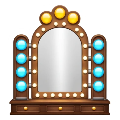 Mirror theater in wood with light bulbs  sticker