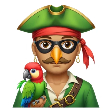 pirate with eye patch and parrot sticker