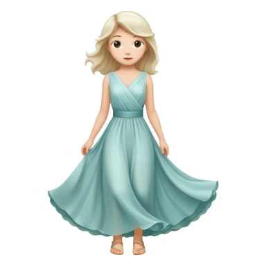 Girl curtsying with dress sticker