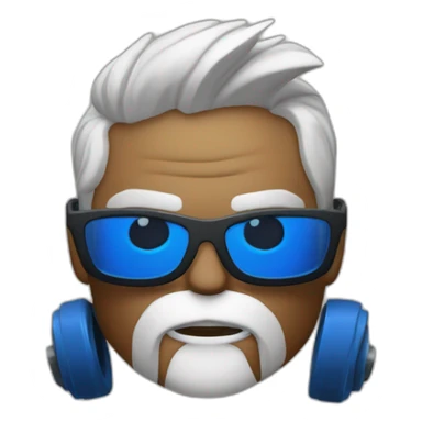 homme chauve avec des lunette bleuequi fait du crossfit sticker