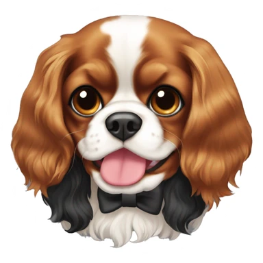 Black and Tan cavalier King Charles spaniel with a bow sticker